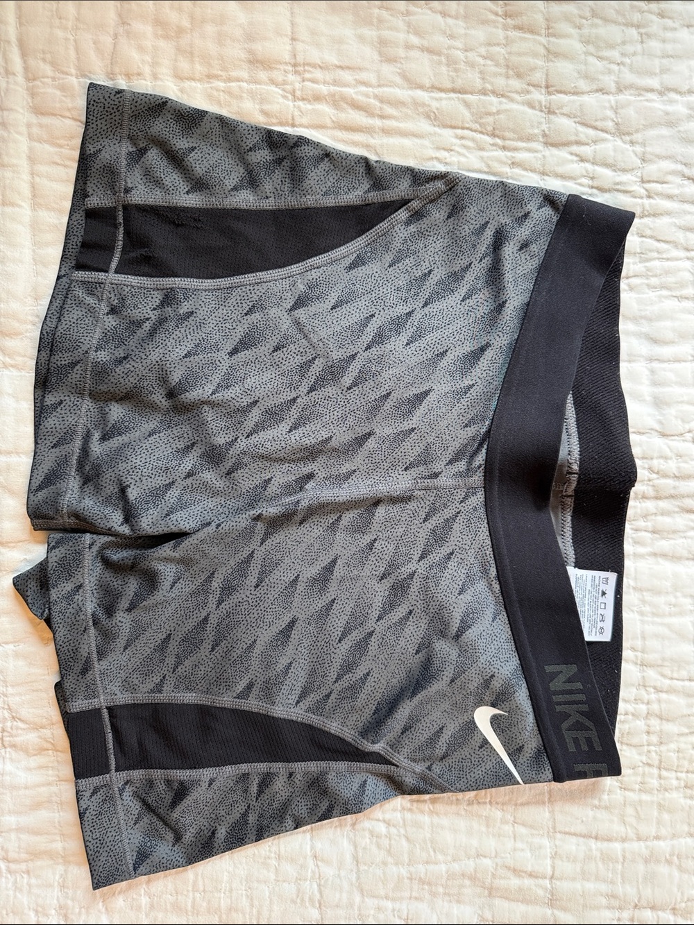 Nike Gray & Black Patterned Women's Bike Shorts